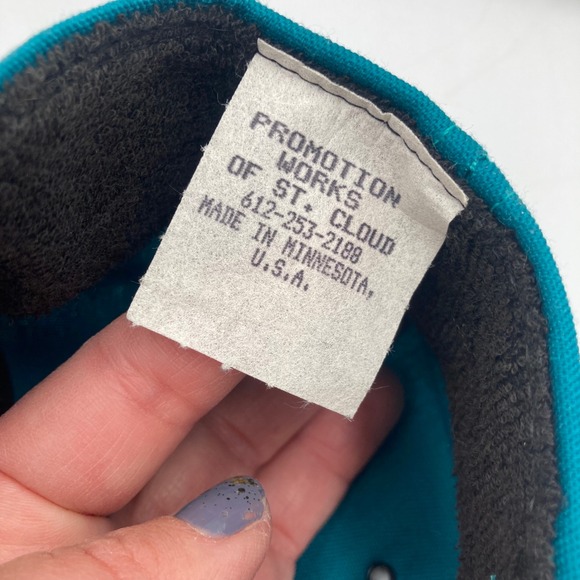 Vintage Surpass Zeneca Snapback Trucker Hat Teal Navy‎ Made in USA - Picture 8 of 8